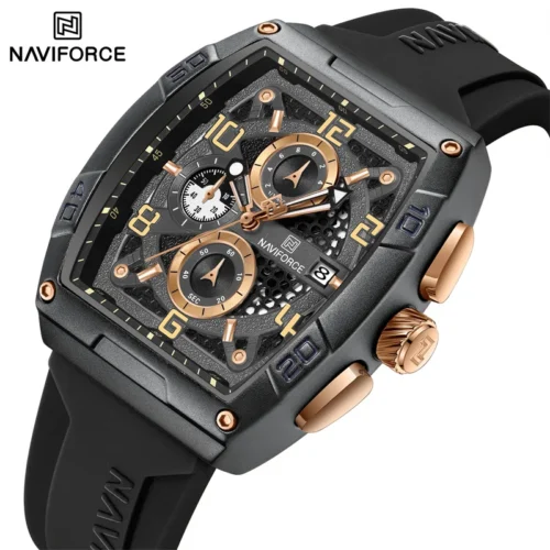 NAVIFORCE Brand Men's Watch Fashion Silicone Band Quartz Wristwatch Waterproof Chronograph Luminous Clock Relogio Masculino 2024