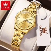 OLEVS Women Wrist Watch al Watches for Ladies Waterproof Stainless Steel Luxury Quartz Woman Wristwatch Gold Reloj Hombre