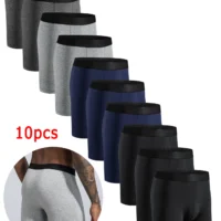 10pcs Mid-Long Boxer Shorts Men Underwear Cotton Male Underpants for Men Sexy Homme Boxershorts Box Panties Slip Calvin Hot